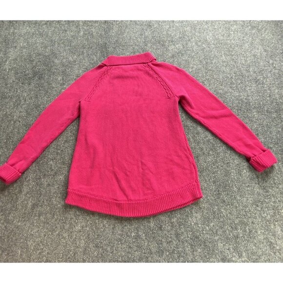 Talbots Sweater Womens M Petite Pink Cable Knit Pullover Barbiecore Cuff Sleeves - Picture 5 of 10